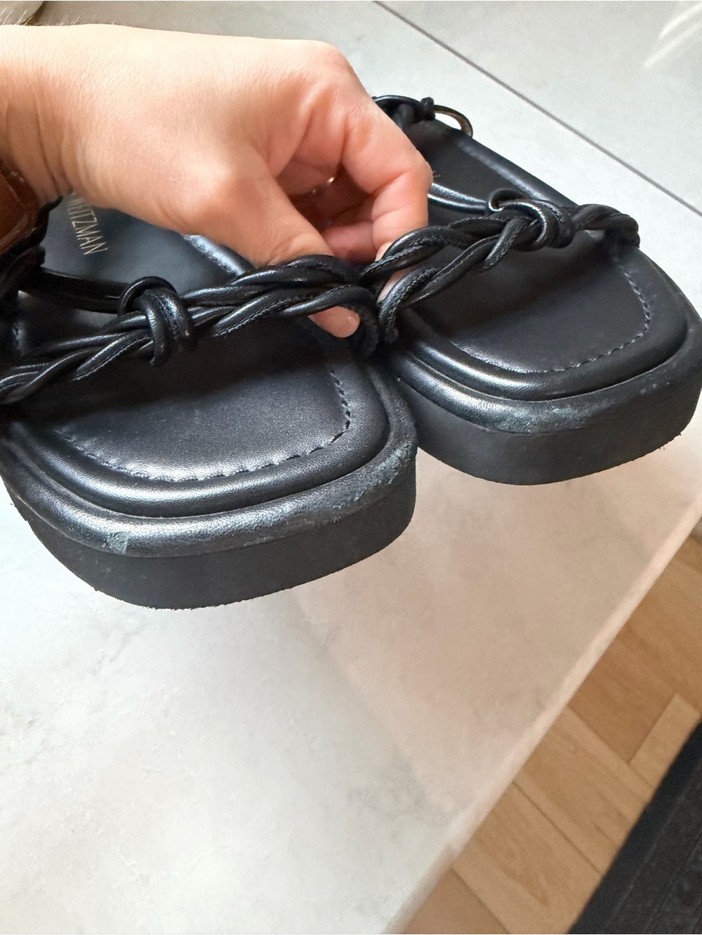 Stuart Weitzman Calypso Slide. Black size 9 - Picture 2 of 8